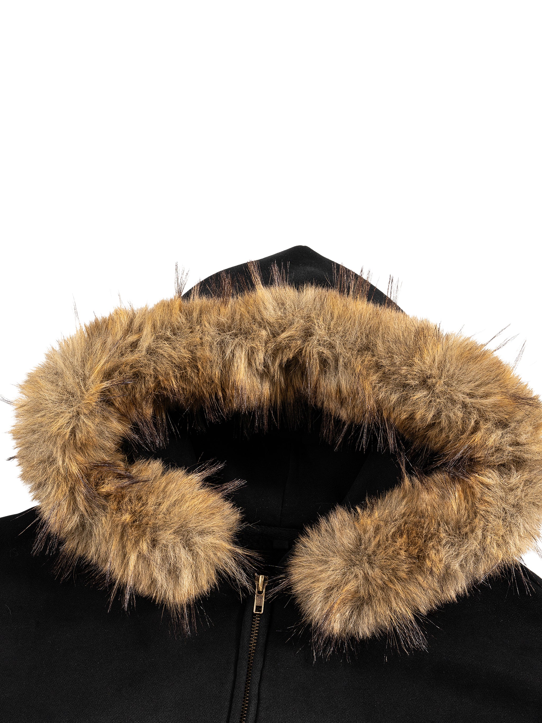 Calvary Crosses Detachable Fur Hoodie